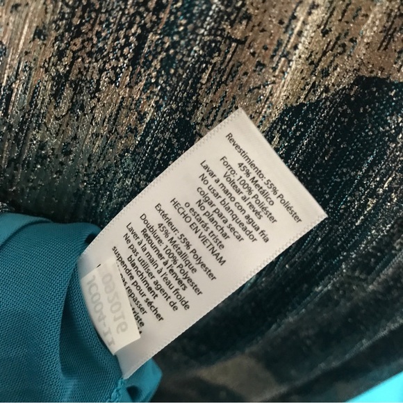 NWT LuLaRoe Lola Skirt XS Elegant Collection Dark Teal & Gold Royal Chiffon NEW - Picture 5 of 7